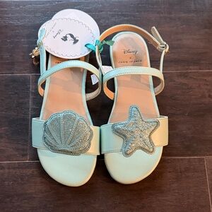 Janie and Jack Seafoam Sandals with Glitter Accents
